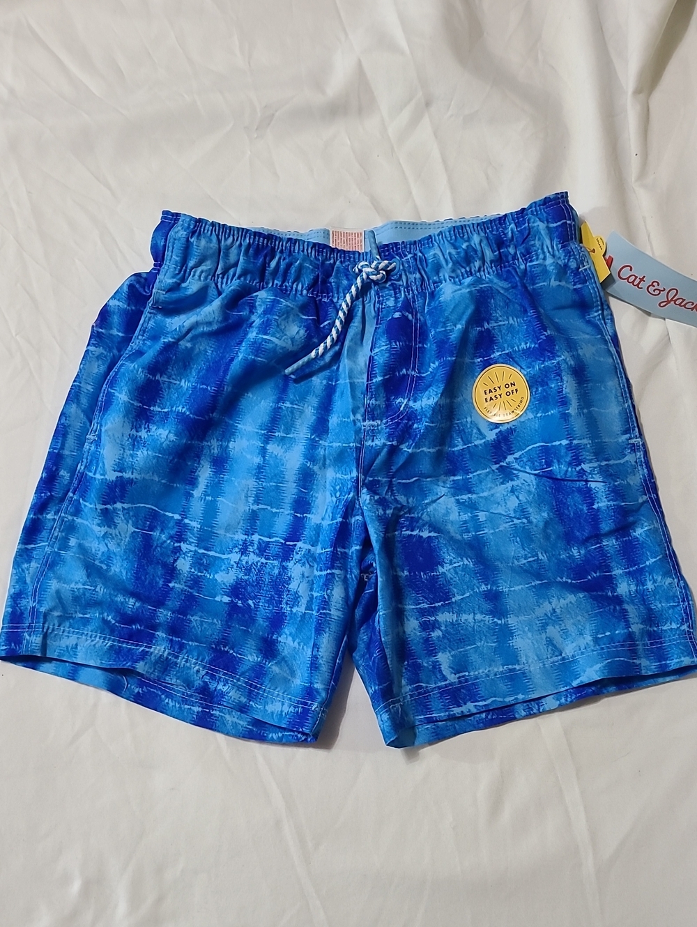 Cat & Jack Blue Tie-Dye Kids Swim Trunks
